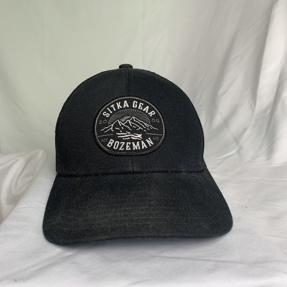 Sitka Gear Bozeman MT Trucker Hat Black Snapback Mid-Pro Fit Outdoor Hunting Cap